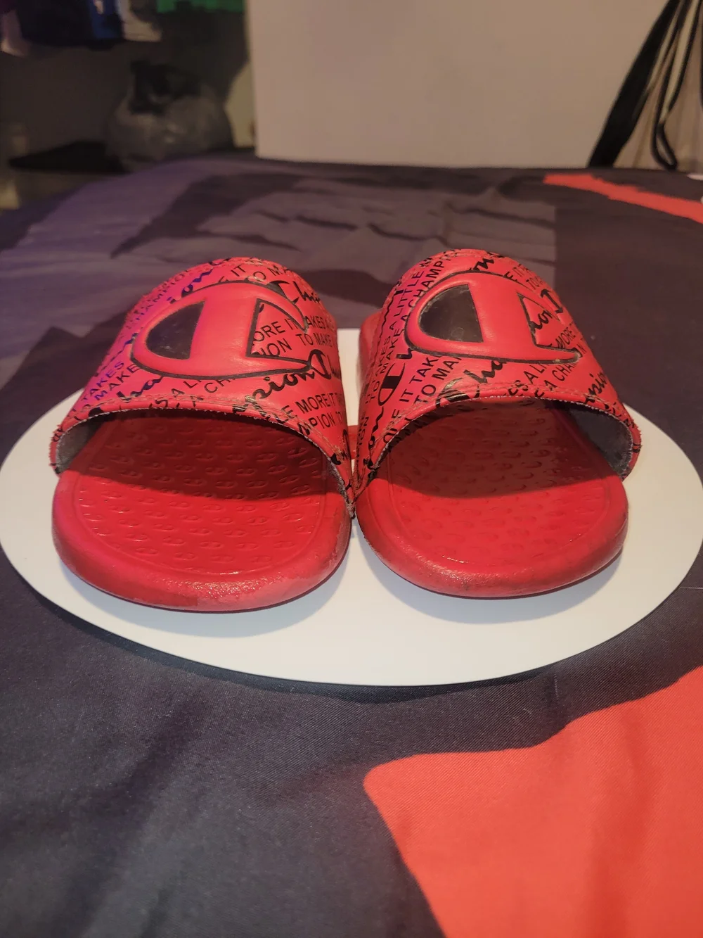 Champion Kids' Red Slide Sandals